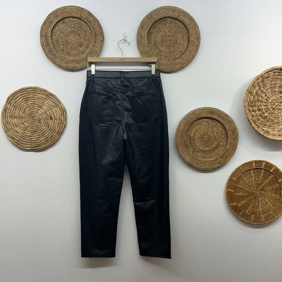 Abercrombie Vegan Leather Curve Love The Ankle Straight Ultra High Rise 29/8 - Picture 2 of 5